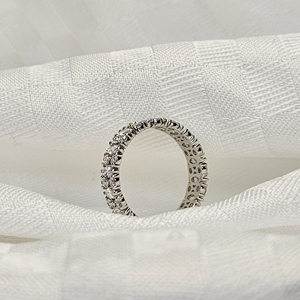 IGI Certified CVD HPHT Lab Grown Diamond <b>Fine</b> <b>Rings</b> 14k 18k Solid Gold Half Eternity Wedding Band Elegant <b>Ring</b> for Women's Party - Product Image 4