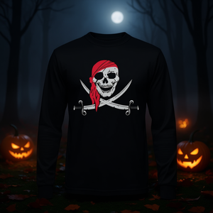 Camiseta de Manga Larga con Diseño de Jolly Roger y Calico Jack para Disfraz de Halloween - Camiseta Promocional de Halloween - Product Image 3