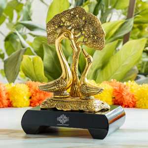 Juego de Adornos de Pareja de Cisnes con Acabado en Latón de 22 cm, Regalo Decorativo para Bodas - Product Image 4