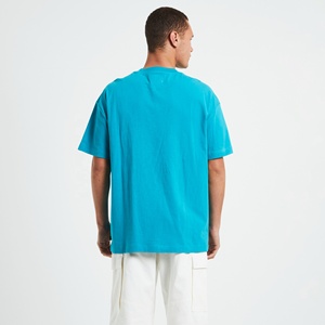 T-shirt personnalisé 100 % coton épais, uni, coupe oversize, pour homme, style streetwear décontracté, épaules tombantes - Product Image 2