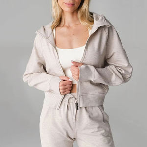 2025 Active Wear casual streetwear Drop Shoulder figuras transpirable Eco friendly sudaderas con capucha de punto para mujeres - Product Image 1