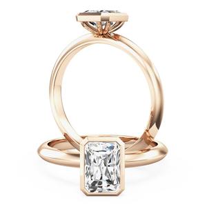 Conjunto de bisel alargado para mujer Anillo de compromiso de solitario de diamante cultivado en laboratorio de forma radiante de 1,5 quilates VS Clarity DE Color en oro de 14 quilates - Product Image 3