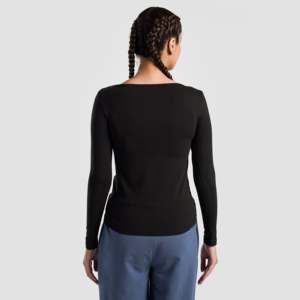 Black Side Gather <b>Top</b> for Leisure Wear - Product Image 2