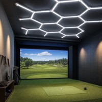 Grille lumineuse LED hexagonale pour simulateur de golf, éclairage de baie intérieure 6000K CRI
