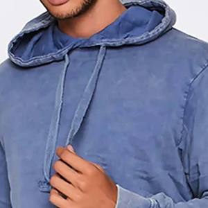 Chaqueta de invierno de gran tamaño con estampado de logotipo personalizado de algodón 100% para hombre, cuello embudo, diseño de cremallera, sudaderas con capucha de estilo vaquero, teñido liso - Product Image 3