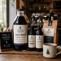 Emballage personnalisé pour café froid AT PACK, bouteille et sac, emballage pour torréfacteur de café en marque blanche, solution OEM en gros