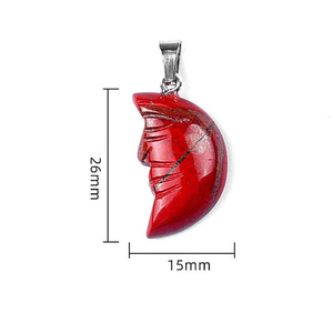 Colgante de Plata de Ley 925 con cara de luna de piedra preciosa de ojo de tigre tallado Natural para collar DIY, colgantes y dijes de joyería fina - Product Image 3