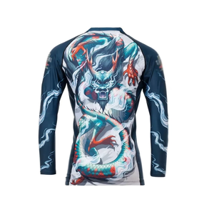 Unisex BJJ MMA Rash Guard Custom Logo Printed Anti-UV Breathable Spandex/Polyester Full Sleeve Compression - Product Image 2