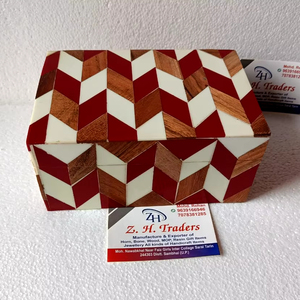 กล่องใส่เครื่องประดับ MDF แบบวินเทจิวเวลรี่ฝังกระดูกทำจากเรซินของผู้หญิงที่เก็บของได้หลากหลายขนาดโลโก้ที่ออกแบบได้ตามต้องการ - Product Image 1