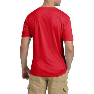Camiseta Casual de Cuello Redondo para Hombre, Textura Suave, Color Sólido, Proveedor OEM ODM, Camiseta Lisa Minimalista - Product Image 3