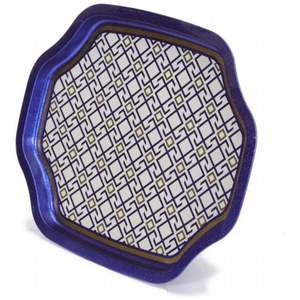 Patrón sin costuras Diseño Líneas geométricas Fondo rojo 285x400mm Borde ondulado curvo Bandeja decorativa - Product Image 4