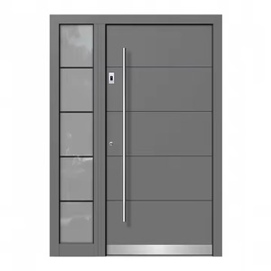 Porte d'entrée personnalisée de haute qualité Entrée intelligente en aluminium Portes d'entrée avant en fonte unique Porte de sécurité moderne à vendre - Product Image 2