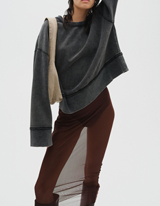 Casual & Comfy Street Lifestyle Sweatshirt à col ras du cou de bonne qualité Crop Femme logo personnalisé prix bon marché - Product Image 1