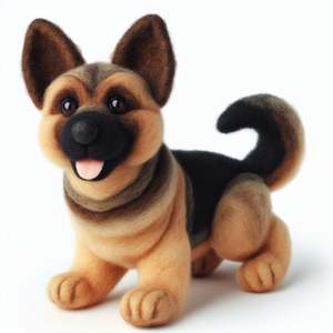 Juguete ecológico para perros de fieltro de lana, cachorro realista suave para juegos educativos y abrazos, animales de peluche decorativos - Product Image 2