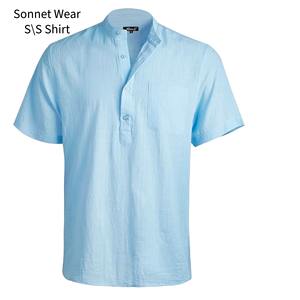 Chemise à manches courtes rayée pour homme, chemise décontractée à manches courtes à coupe régulière pour homme, douce - Product Image 5