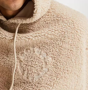 Custom <b>Beige</b> Printed Letter Techniques Fleece 100% Cotton Winter Zipper-Up Hood Pocket <b>Man</b> <b>Hoodie</b> - Product Image 3