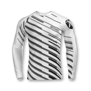 OEM Compression Fit Rashguard Top with Full Sublimation <b>Print</b> Ideal for BJJ <b>Surfing</b> MMA and Fitness Custom Label Offered - Product Image 2