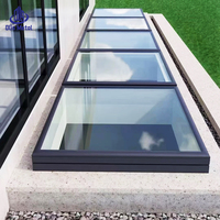 Fenêtre de toit électrique moderne pour sous-sol et atrium, double vitrage durable, insonorisée, en aluminium, pour maisons et villas