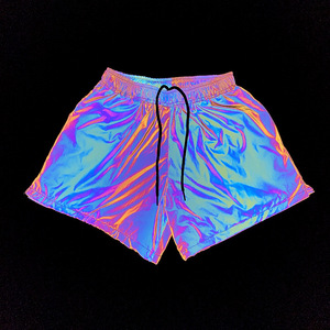 ชุดออกกำลังกายขาสั้นสะท้อนแสงสีรุ้งสำหรับผู้หญิงชุดออกกำลังกายพร้อมเชือกผูกสำหรับเล่นโยคะกลางแจ้งฤดูร้อน - Product Image 5