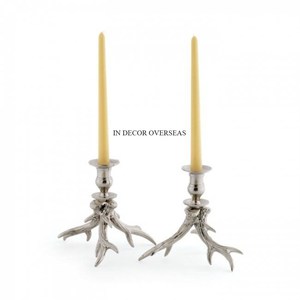 Bougeoirs en aluminium coulé de couleur argent, finition brillante et polie, de conception unique, de l'Inde au prix le plus bas - Product Image 5