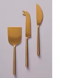 Ensemble de 3 couteaux à fromage en acier inoxydable fabriqués à la main de style naturel pour servir du fromage au petit déjeuner - Product Image 1