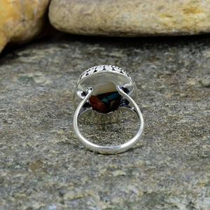 Meilleures ventes de la Saint-Valentin, Turquoise naturelle lisse et épineuse, 10x14mm, argent sterling 925 massif, serti à la main, pour mariage - Product Image 3