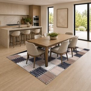 Tapis de salon multicolores neutres à motifs de designer, imprimés numériquement, lavables en machine, en chenille, antidérapants, vente en gros RUGS DEPOT LXDP-0907 - Product Image 4