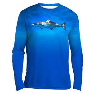 Custom Men Fishing Shirt Long Sleeve Quick Dry Wholesale Sublimate