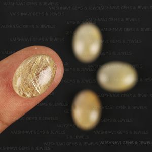 Chất lượng cao 10x14mm hình bầu dục cắt Vàng Tự Nhiên Rutilated thạch anh Cabochon hiệu chỉnh lỏng cho tự làm đồ trang sức làm trực tiếp Nhà cung cấp - Product Image 2