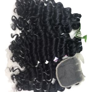 Venta al por mayor de lujo vietnamita virgen Remy extensiones de cabello de alta calidad ondulado cuerpo paquetes y cierres pelucas - Product Image 1