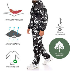 Ensemble de survêtement lourd et solide personnalisé pour sweat-shirt à capuche court et pantalon de survêtement évasé, pantalon de jogging empilé pour hommes - Product Image 2