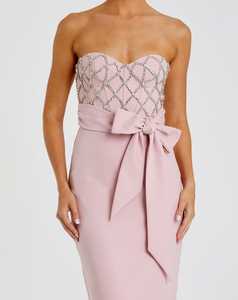 sweetheart neckline beautifully embellished bodice with maxi dress back slit for <b>parties</b> and occasion of wedding and <b>prom</b> <b>party</b> - Product Image 6