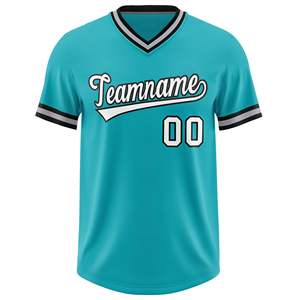 Camisetas de béisbol con cuello en V cosidas para jóvenes con bordado personalizado - Product Image 6