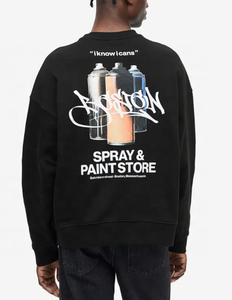 Sudadera de Punto Extra Grande para Hombre, de Alta Calidad OEM, con Hombros Caídos, Forrada, Estilo Urbano, Hip Hop, de Alta Densidad, Estampada, para Invierno - Product Image 2