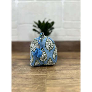 Quilted Bohemian for Toiletry & <b>Makeup</b> Bag with Tassel Pattern Block Print Wash <b>Case</b> Zipper Closure Portable Organizer <b>Case</b> - Product Image 6