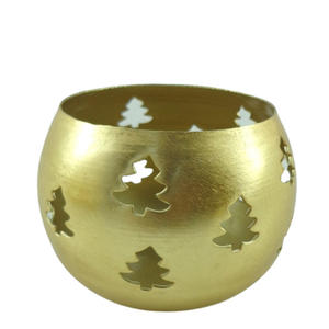 Vaisselle Décoration Lot de 2 Bougies Votives Rondes en Métal Feuille d'Or Bougeoir Votif Pour Décorations Faites à la Main Personnalisées - Product Image 6