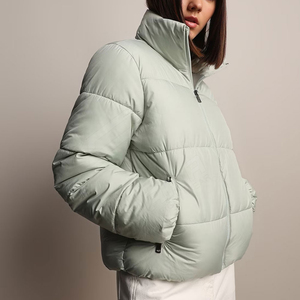 Haute qualité femmes hiver coupe-vent chaud recadrée bouffante veste respirant Satin imprimé Techniques Production en vrac 2025 - Product Image 5