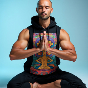 Ropa deportiva para hombre, Sudadera con capucha estampada, ropa de gimnasio para culturismo, ropa sin mangas con sublimación, capucha para correr, Sudadera con capucha estampada para hombre - Product Image 6