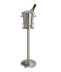 Cubo de vino de acero inoxidable con soporte, soporte de vino Elegance, soporte de vino Chill Master, soporte de lujo Chateau, soporte de frío y servicio - Product Image 1