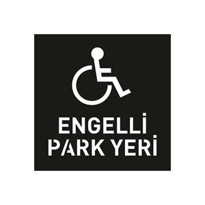 Pochoir de peinture pour zone de stationnement handicapés, composite 100x100cm, pour garages, auvents et abris de voiture, modèle BS-EP-KP-01 - Product Image 1