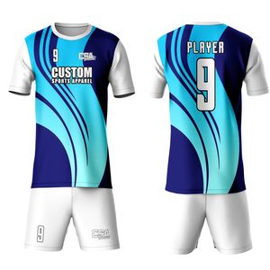 เสื้อฟุตบอลผ้าแห้งเร็วทำจากโพลีเอสเตอร์ระบายอากาศได้ดีการพิมพ์ซับลิเมชันดีไซน์ดิจิตอลใหม่ลายตาข่าย100% - Product Image 1