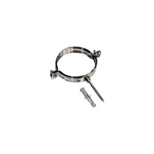 PACK DE 2 COLLARES REDONDOS PARA TUBERÍAS DE DRENAJE en acero galvanizado completo con tapón de Nylon GL, tamaño de banda (espesor para - Product Image 1