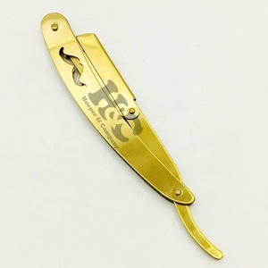 Nuevas Navajas de Barbero con Mango Dorado, Cuchilla Intercambiable, Acero Inoxidable de Primera Calidad, Aceptamos Logotipo Personalizado - Product Image 4