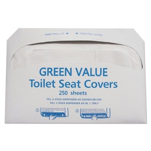GEN TEH GV-TSC5000 Fundas Desechables para Asiento de Inodoro de 14.75 Pulgadas X 16.5 pulgadas Papel Blanco Plegado por la Mitad (5000 Hojas/Caja) - Product Image 1