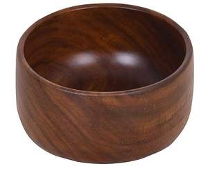 Bol de service en bois d'acacia rustique de la meilleure qualité Vaisselle en bois décorative pour un usage domestique quotidien et soupe de voyage incluse - Product Image 3