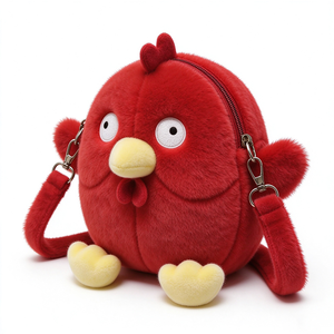 Sac bandoulière en peluche unique, sac en peluche poulet, sac à main coq, sac à main en peluche animal, sac en peluche, sac bandoulière enfant - Product Image 2