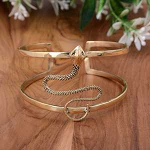 Manchette Vintage En Cuivre Réglable, Double Couche Avec Motif Découpé, Bracelet Femme