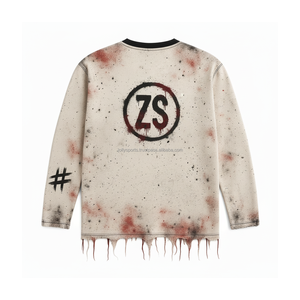 Sudadera de lana de peso pesado 380 GSM, estilo streetwear, efecto de tinte en aerosol, logotipo personalizado, diseño impreso, sudadera básica - Product Image 2