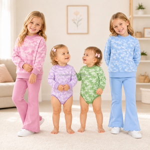 Tenue deux pièces pour filles, sweat-shirt à manches longues et pantalon évasé, ensemble de vêtements pour enfants, automne et hiver - Product Image 4
