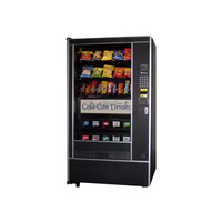 Distributore Automatico Rosso di Snack e Bevande con Sezione Bevande Fredde, Opzioni di Pagamento Multiple, per Uso Esterno e Interno, Ufficio